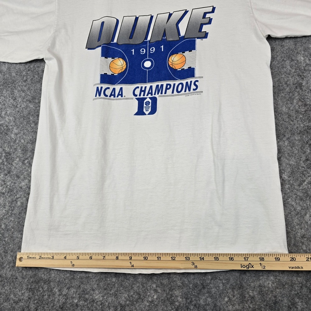 Vintage 1991 Duke NCAA Champions T-Shirt Mens Large Gear for Sports Made in USA - Picture 10 of 11